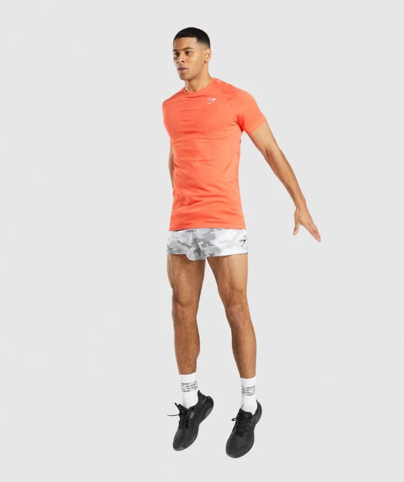 Men's Gymshark Geo Seamless T-Shirts Orange | CA N8153D